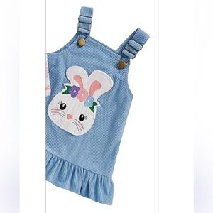 BABY Corduroy Bunny Easter Dress blue size 0-3M